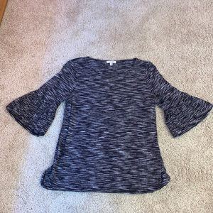 Women’s Max Studio Black and White Wide Sleeve Blouse